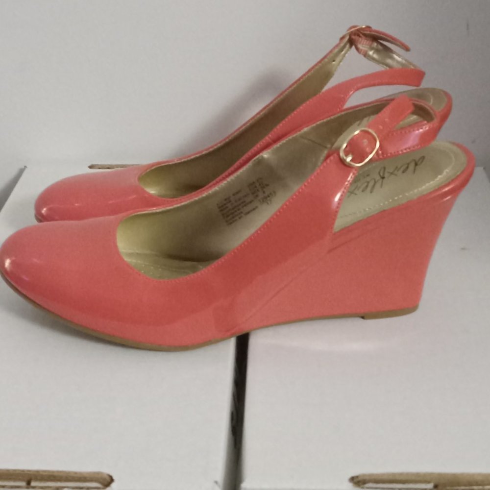 DEX dexflex by dex barbie pink slingback wedges high heels barbiecore sz 9 1/2